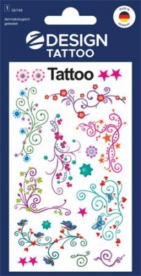 Matrica, tetoválás, 1 ív, 76x120 mm, AVERY ZWECKFORM, "Z-Design No.56749", ornamentika