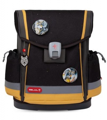 Iskolatáska, mágneszárral, BELMIL "Classy Plus Wolves Sand", farkas