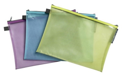 Rendszerező tasak, cipzáras, hálós, A4, EXACOMPTA "Pop`NCo", vegyes