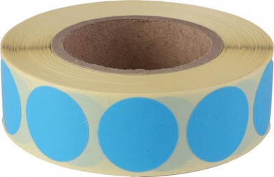 Etikett, 20 mm kör, 1000 etikett/tekercs, ciánkék