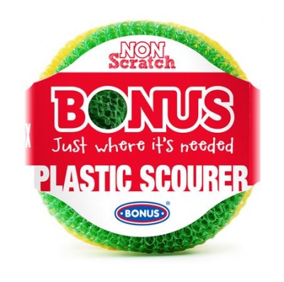 Műanyag súroló, 3 db, BONUS, vegyes színek