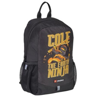 Hátizsák, közepes, LEGO "Ninjago Cole", fekete-mintás
