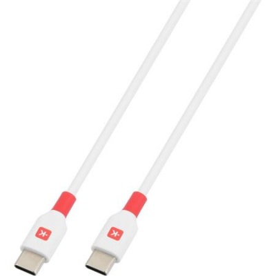 Töltőkábel, USB-C/USB-C, gyorstöltés, 2m, SKROSS, fehér