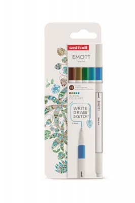 Tűfilc készlet, 0,4 mm, UNI "Emott Island", 5 különböző szín