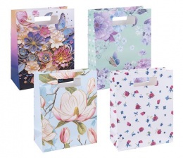 Ajándéktáska, 26x32,5x10 cm, DONAU "Home" vegyes minta