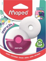 Radír, műanyag tokos, utántöltővel, MAPED "Zenoa", vegyes színek