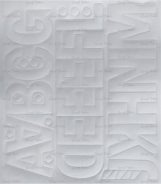 Öntapadós matrica, 5 cm-es, betűlap, ABC első fele, fehér