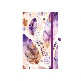 Naptár, tervező, A5, heti, TOPTIMER, "Csak Nőknek", lila toll